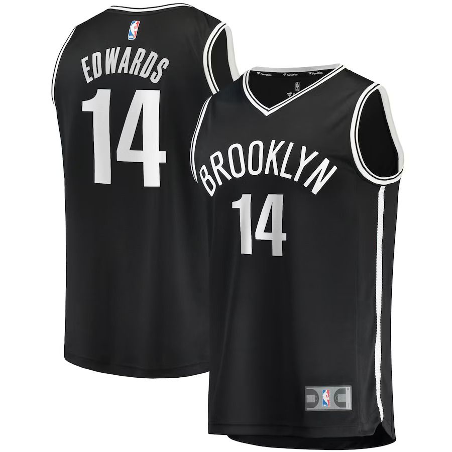 Men Brooklyn Nets #14 Kessler Edwards Fanatics Branded Black Fast Break Replica NBA Jersey